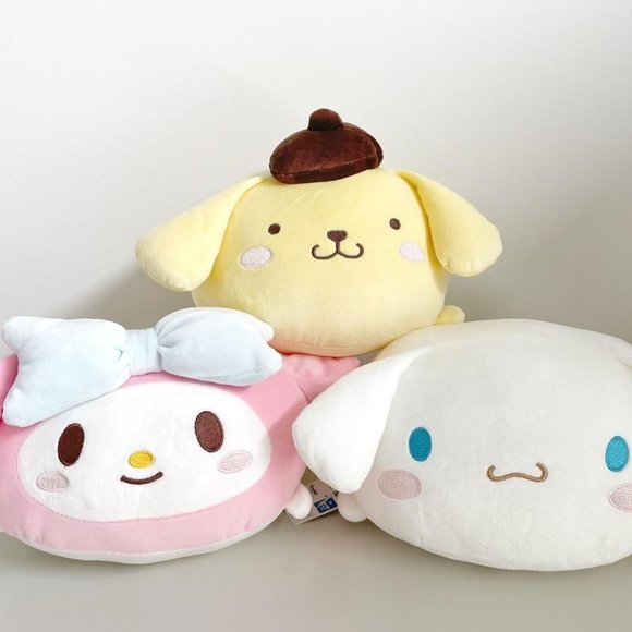 Cinnamoroll, My Melody, Pompompurin - Fluffy Cushion - Sanrio Plush Gift (NWT) - Picture 1 of 9